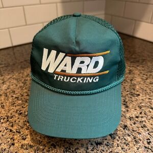 Vtg WARD‎ TRUCKING WearGuard Trucker Hat 936SG Green Snapback OSFA